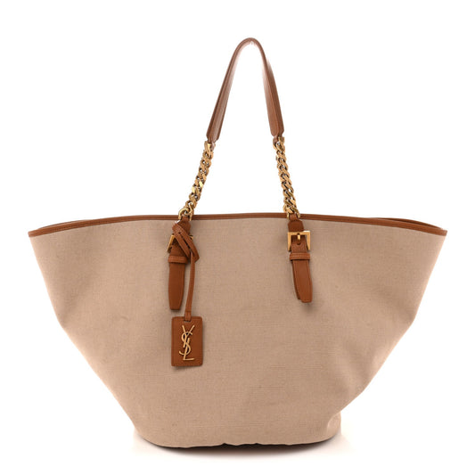 Calfskin Canvas Tote Bag