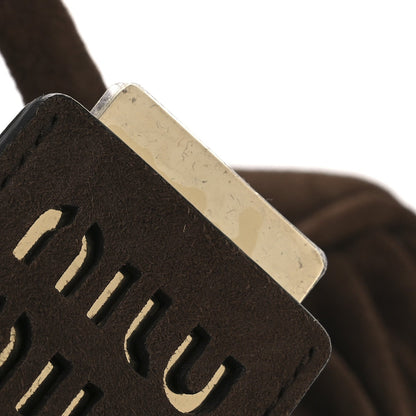 Large Suede Handbag - Brown