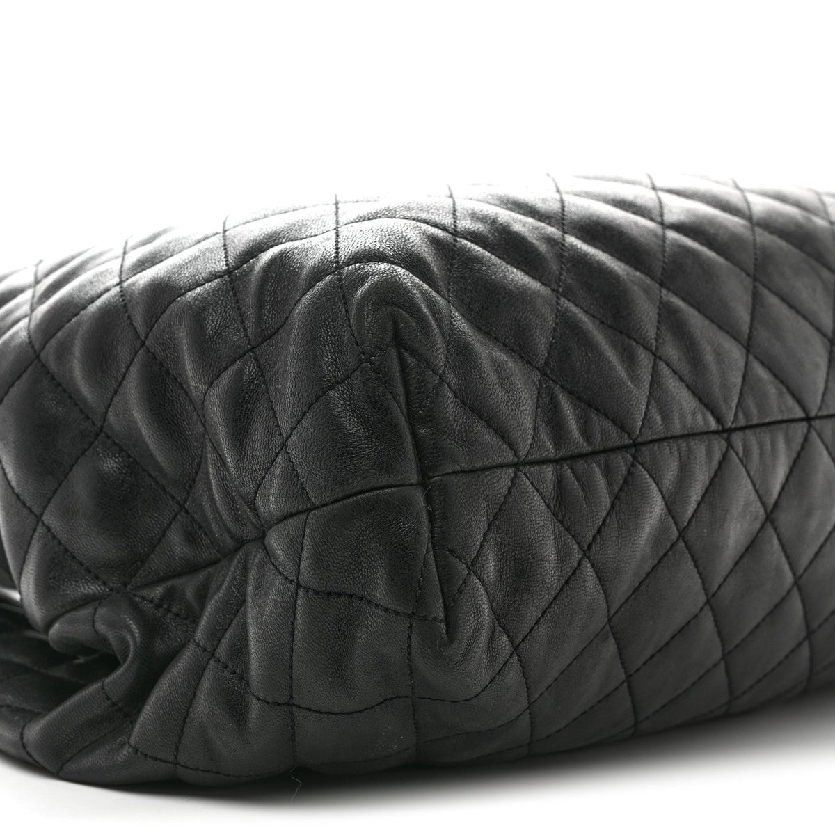 Maxi Quilted Lambskin Tote Bag - Black