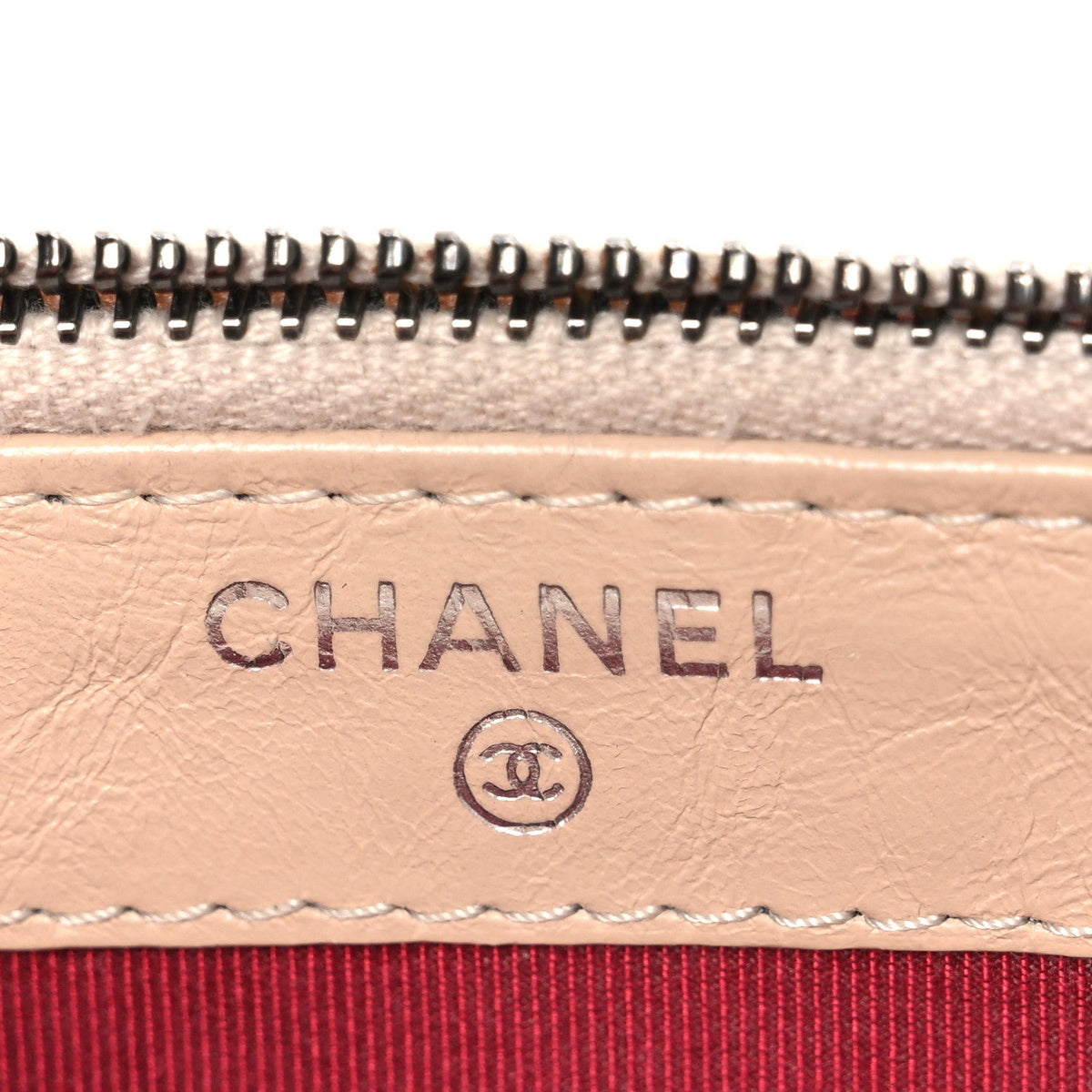 Small Quilted Calfskin Clutch Bag - Beige