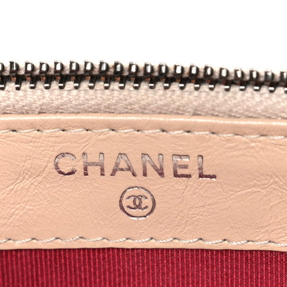 Small Quilted Calfskin Clutch Bag - Beige