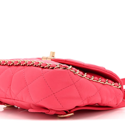 Quilted Lambskin Backpack - Pink