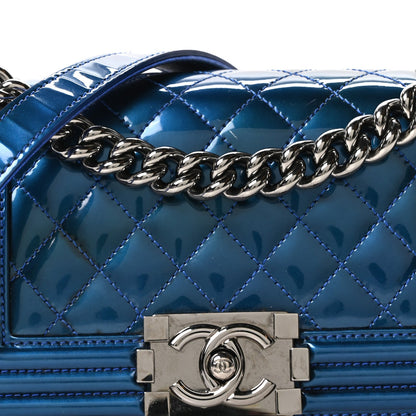 Small Quilted Calfskin Flap Shoulder Bag - Blue