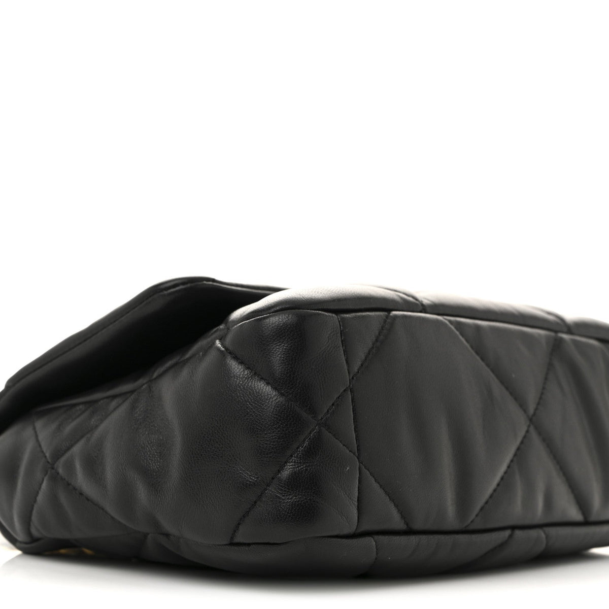 Medium Quilted Lambskin Flap Shoulder Bag - Black