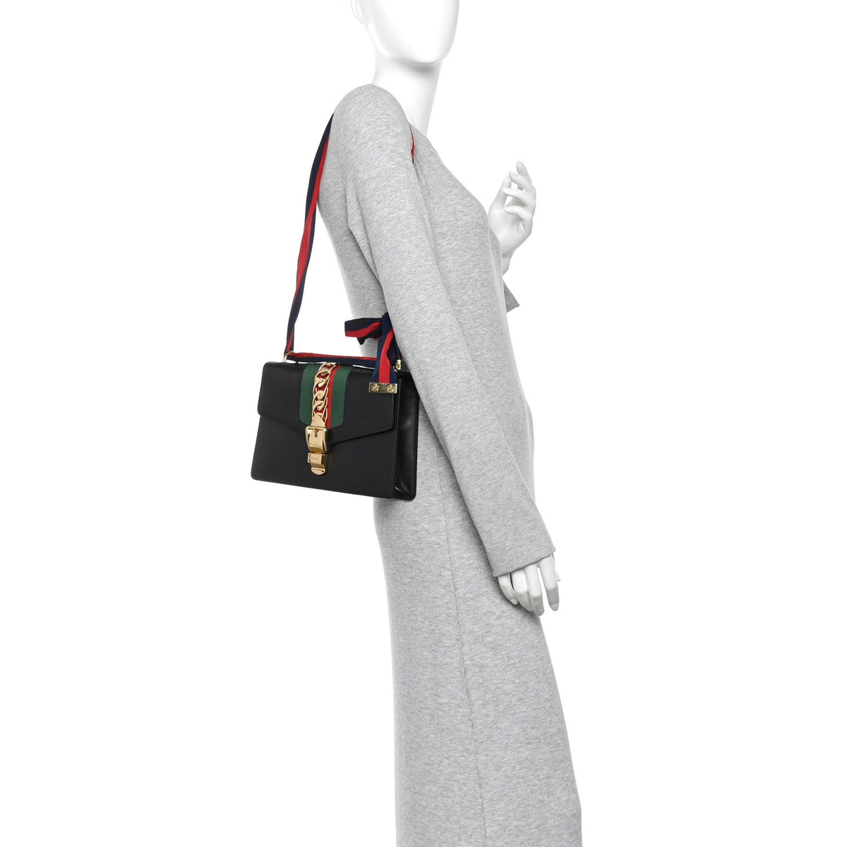 Small Calfskin Shoulder Bag - Black