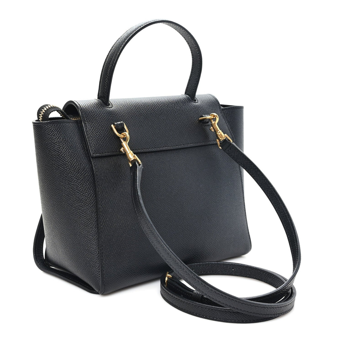 Nano Calfskin Belt Bag - Black