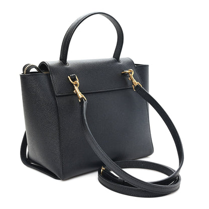 Nano Calfskin Belt Bag - Black