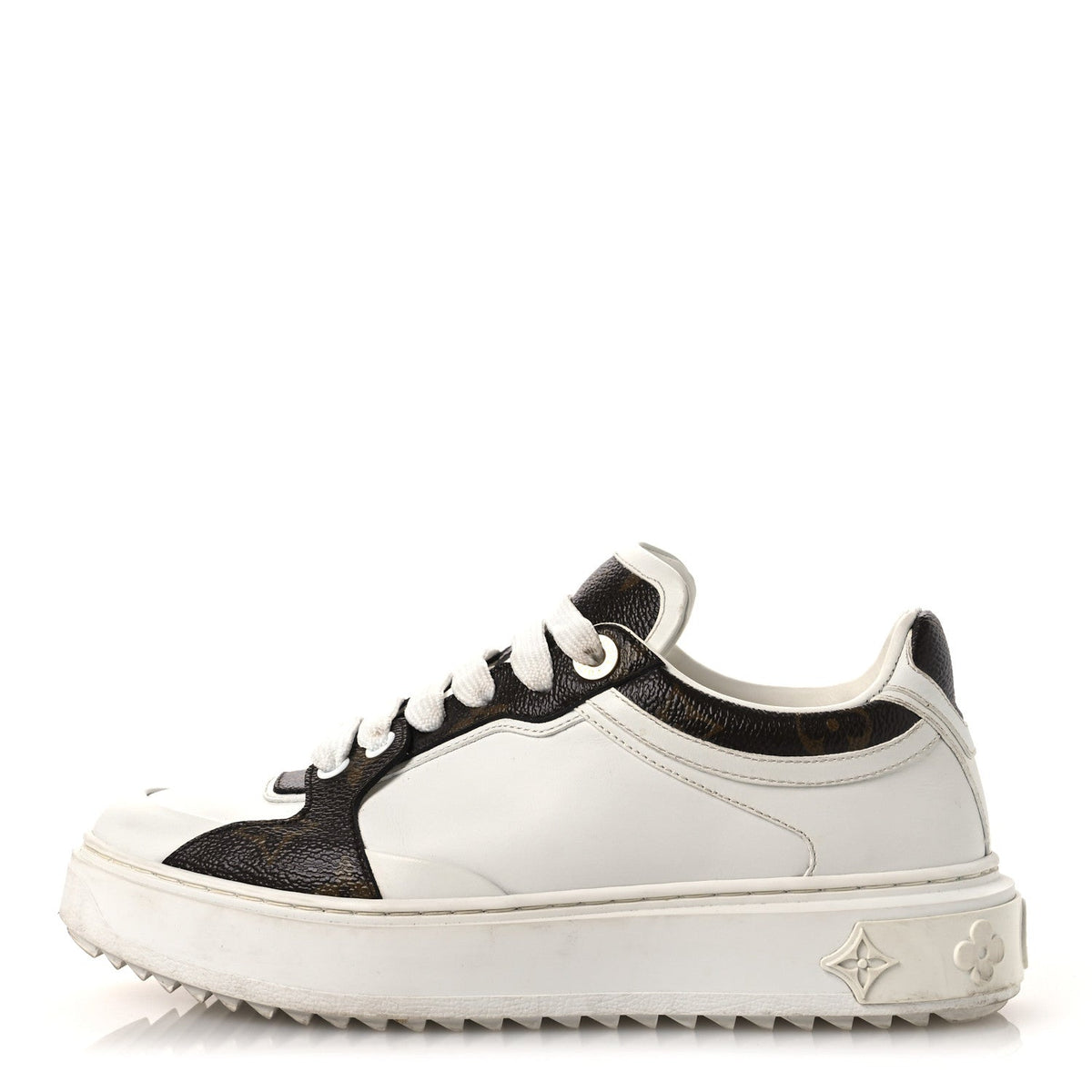 Calfskin Embossed Monogram Time Out Sneakers White