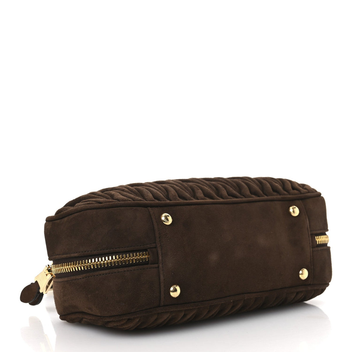 Large Suede Handbag - Brown