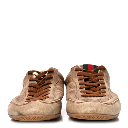 Gucci Monogram Suede Web Men's Shift Sneakers 9.5 Beige Brown
