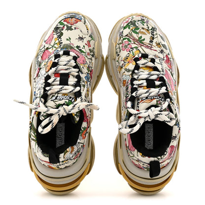 Balenciaga Fabric Women's Flora Triple S Sneakers Multicolor White