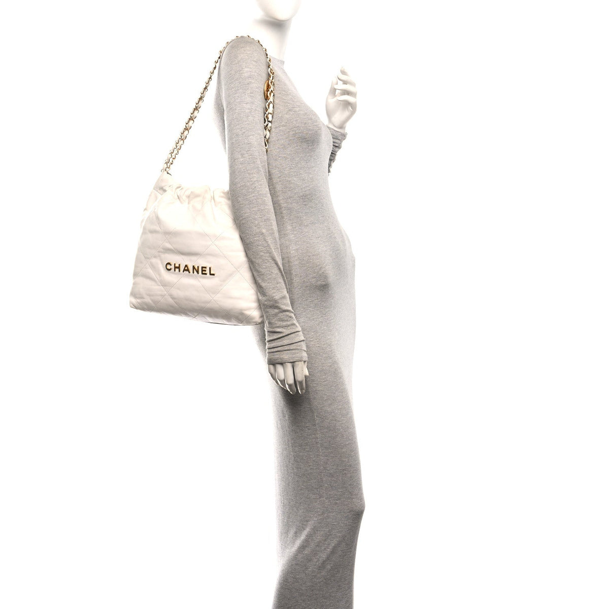 Small Quilted Calfskin Handbag - White
