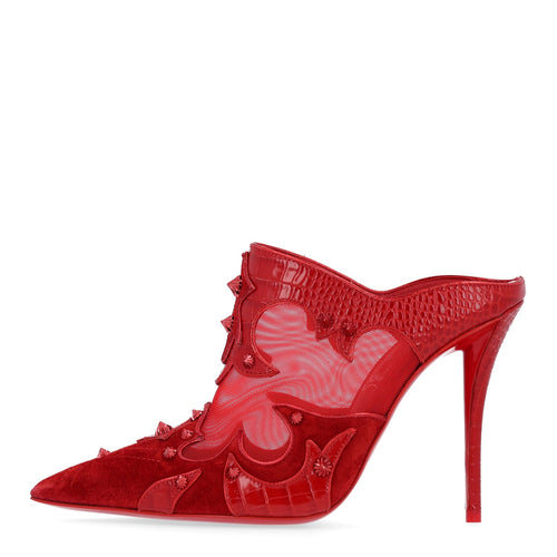 Embossed Alligator Veau Velours Mesh Studded Mulatiag Pumps Loubi