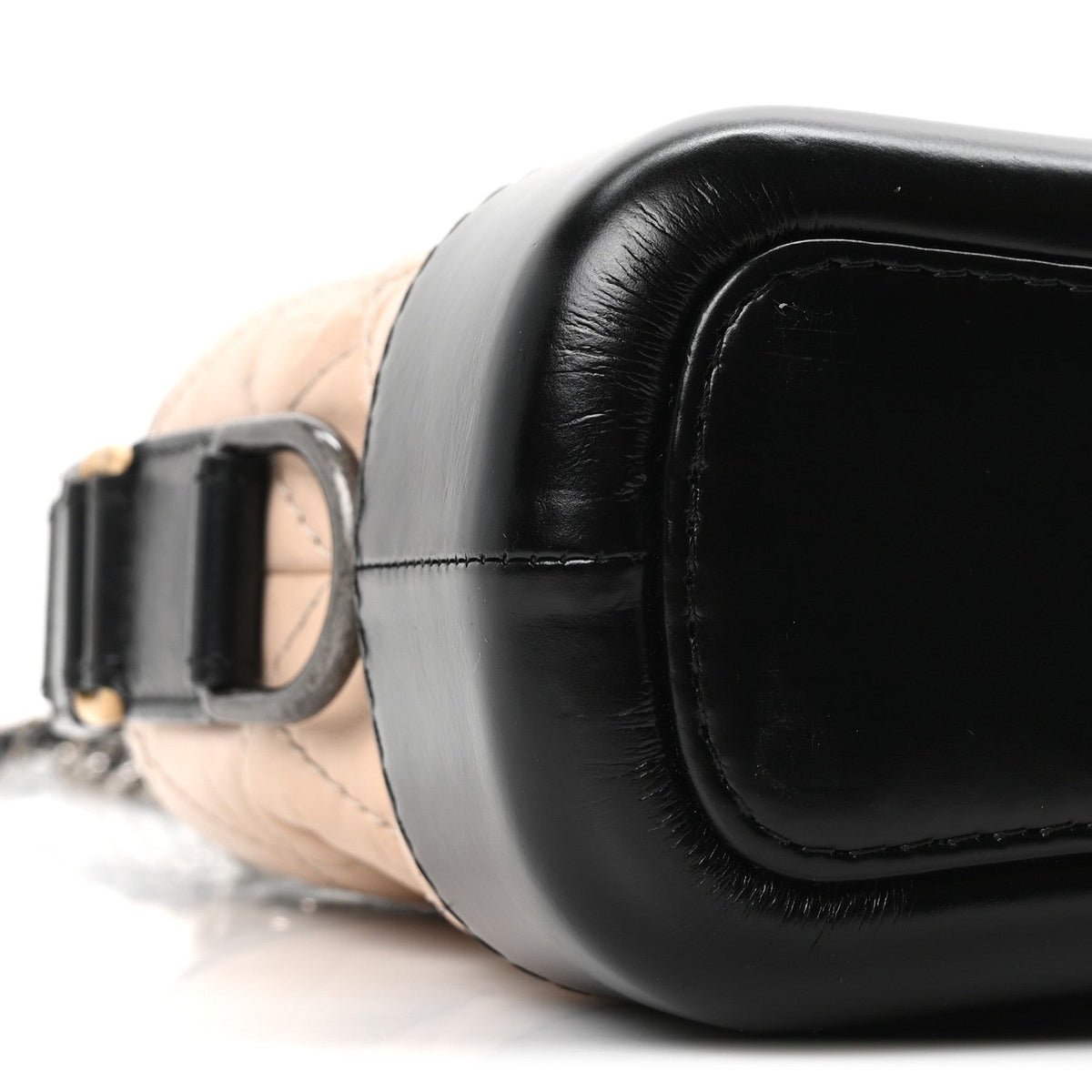 Small Quilted Calfskin Hobo Bag - Beige