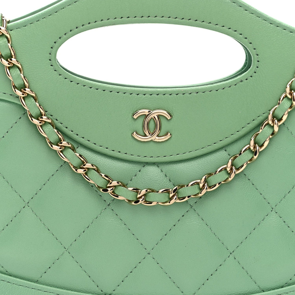 Nano Quilted Lambskin Handbag - Green