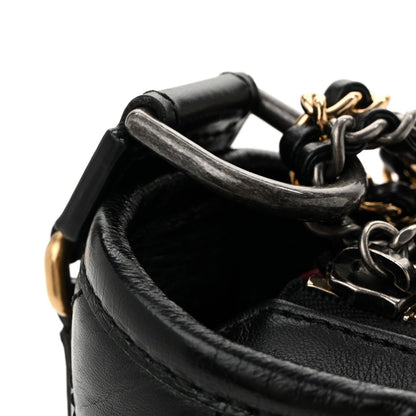 Small Quilted Calfskin Hobo Bag - Black