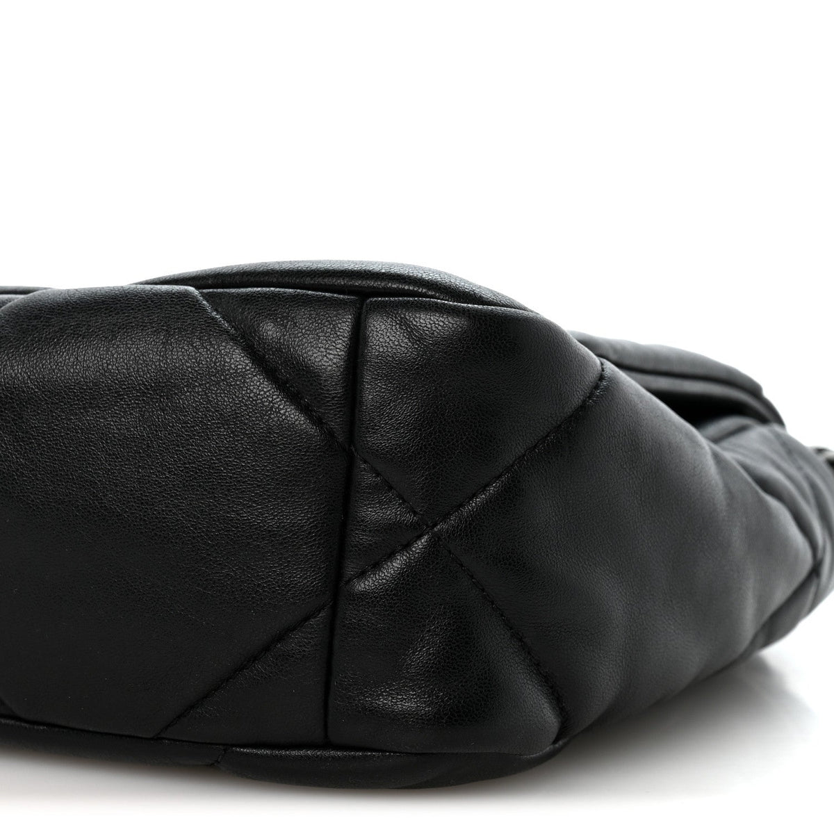 Medium Quilted Lambskin Flap Shoulder Bag - Black