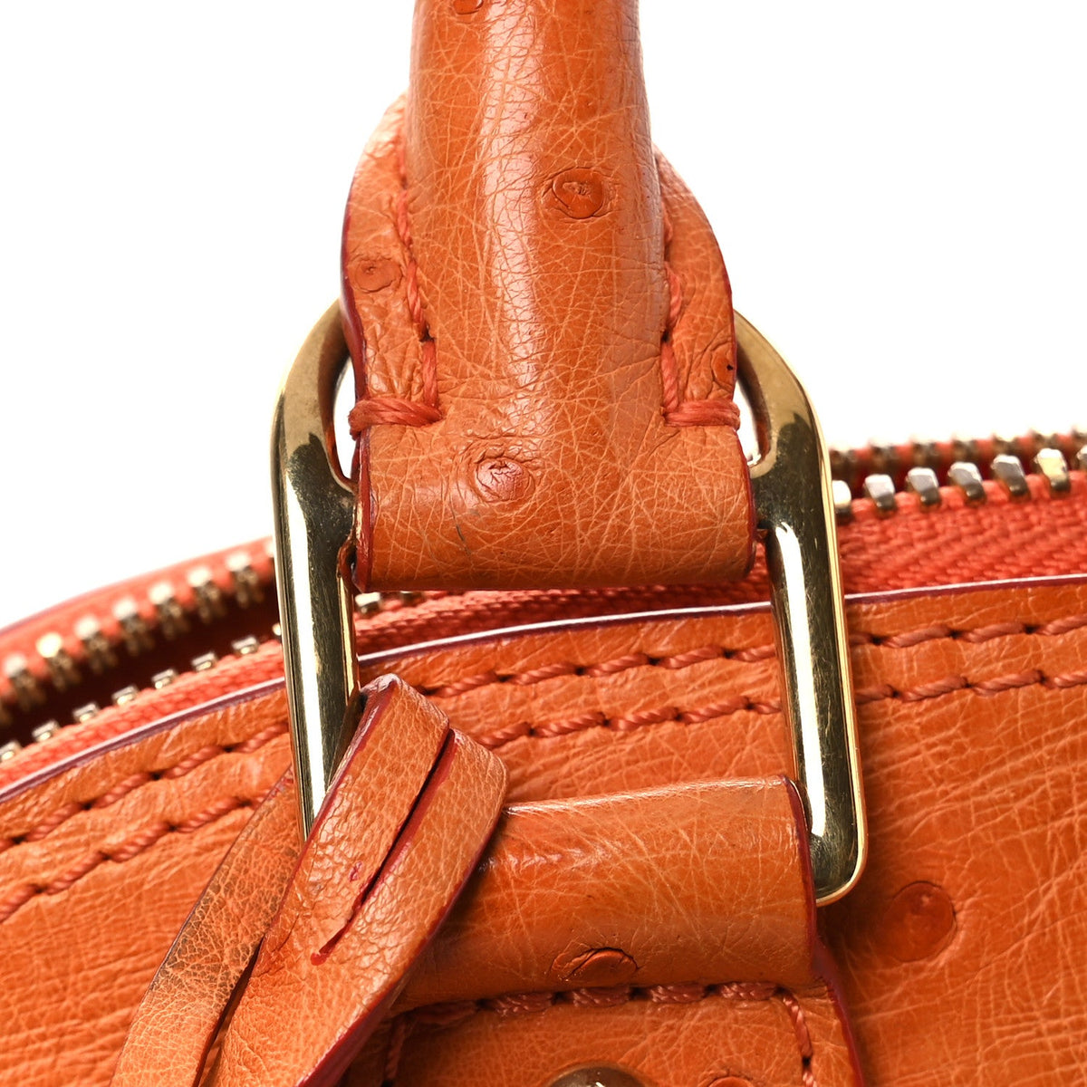 Ostrich Alma Bb Piment Handbag