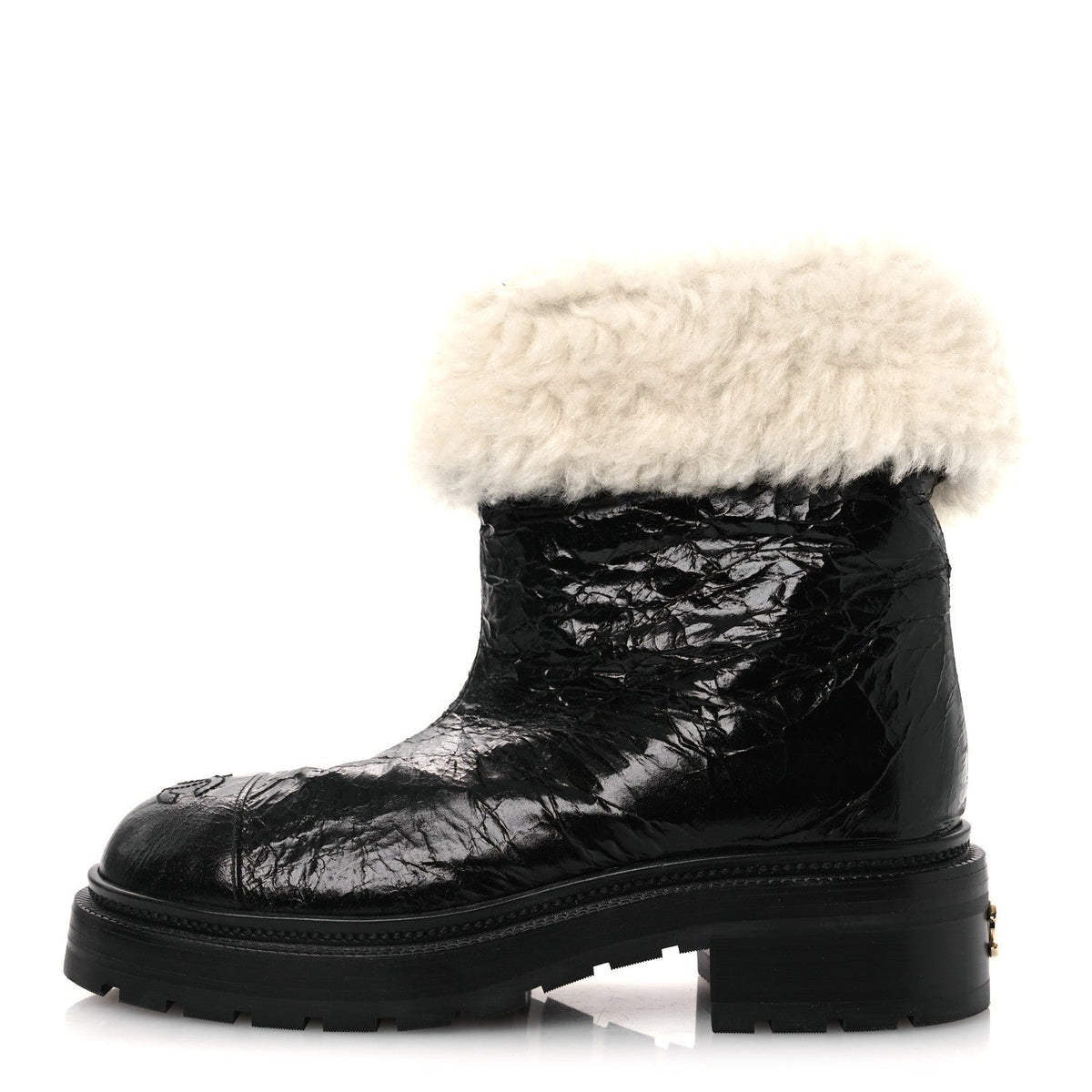 Lambskin Shearling Short Boots Black
