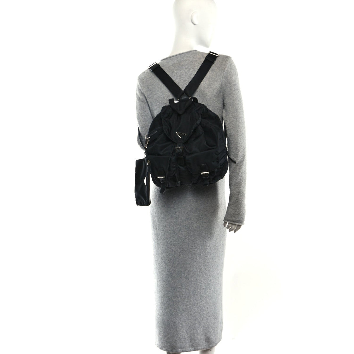 Medium Nylon Backpack - Black