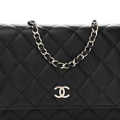 Quilted Lambskin Wallet Bag - Black