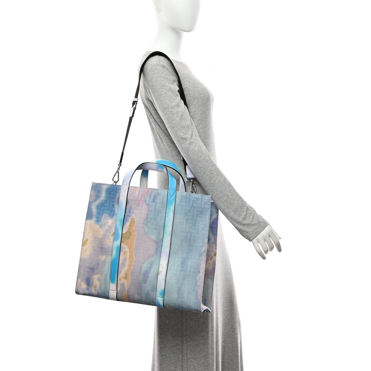 Large Fabric Tote Bag - Light Blue