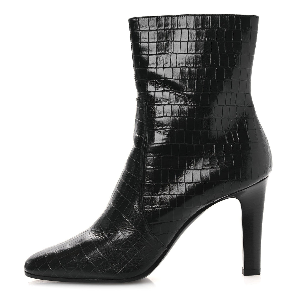 Saint Laurent Leather Women's Jane 90 Zip Booties 42 Black