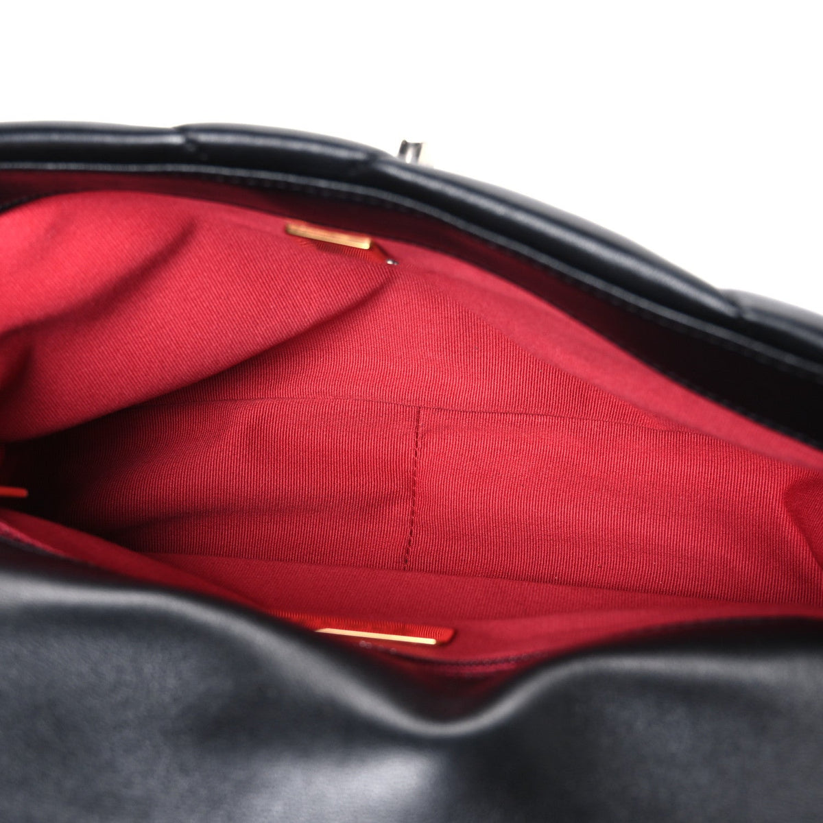 Medium Quilted Lambskin Flap Shoulder Bag - Black