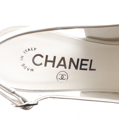Chanel Goatskin Grosgrain CC Pointed Women's Slingback Pumps