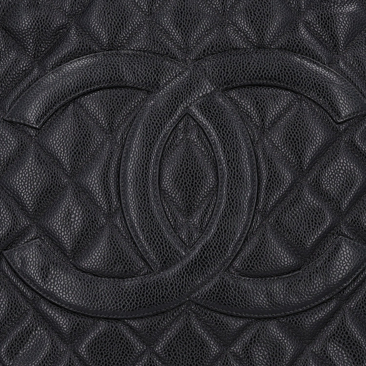 Quilted Caviar Tote Bag - Black