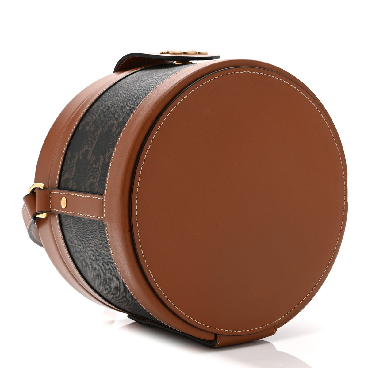 Medium Calfskin Canvas Handbag - Tan