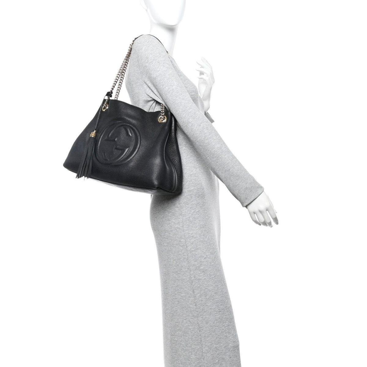 Medium Calfskin Shoulder Bag - Black