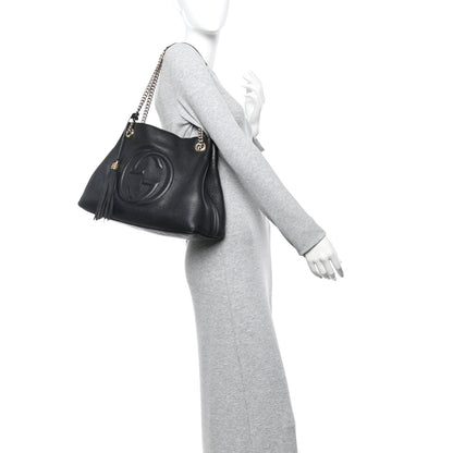 Medium Calfskin Shoulder Bag - Black