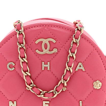 Quilted Lambskin Clutch Bag - Pink