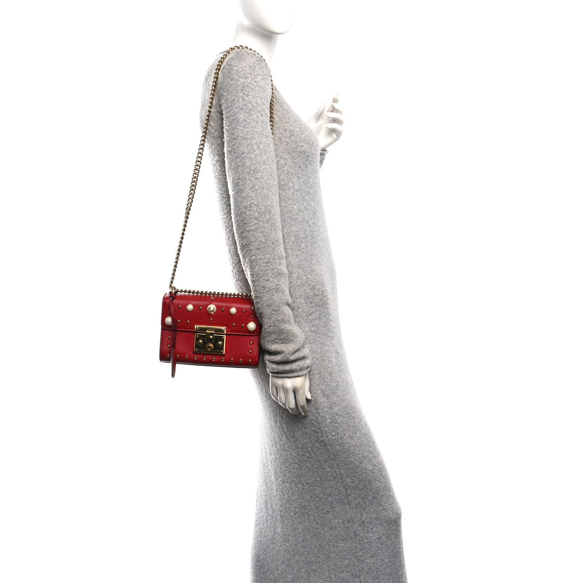Small Calfskin Shoulder Bag - Red