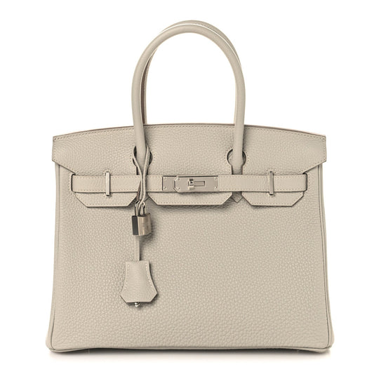 Togo Birkin 30 Gris Perle Handbag