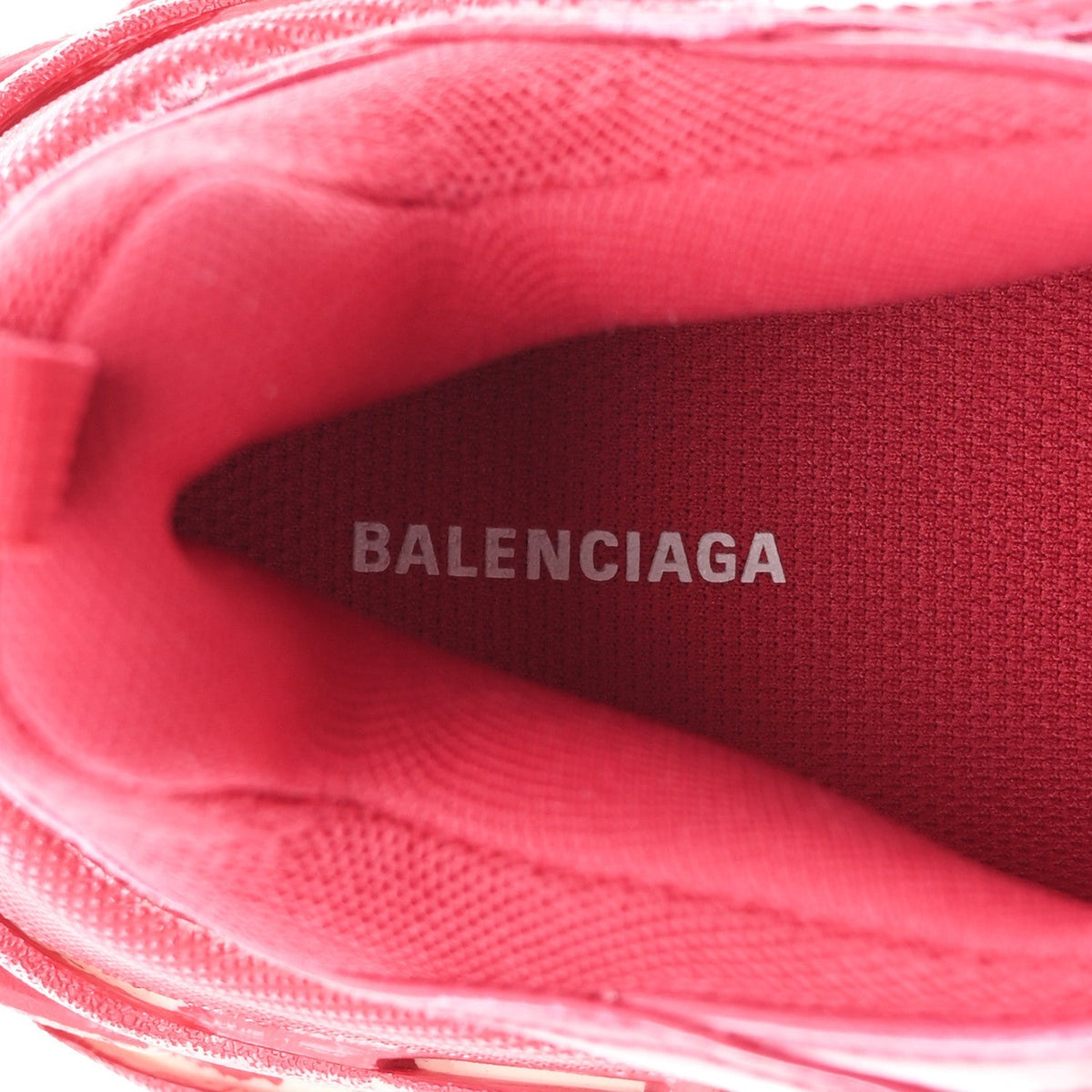 Balenciaga Fabric Mesh Women's Triple S Sneakers 38 Red