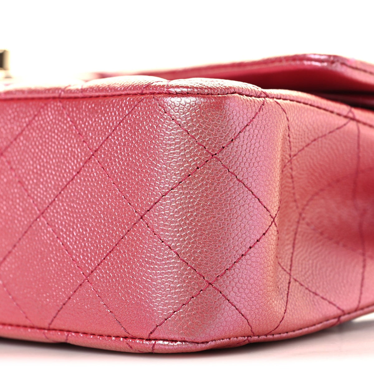 Medium Quilted Caviar Flap Shoulder Bag - Pink