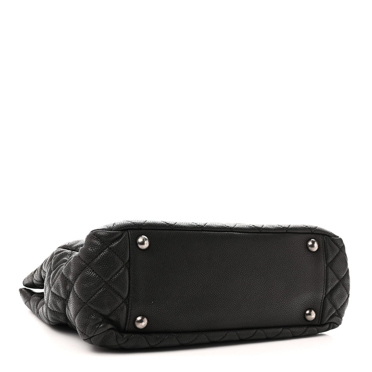 Quilted Caviar Tote Bag - Black