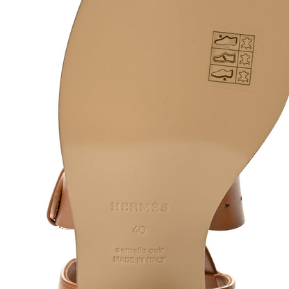 Hermes Calfskin Milly 40 Women's Sandals Naturel