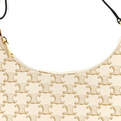 Calfskin Canvas Shoulder Bag - White
