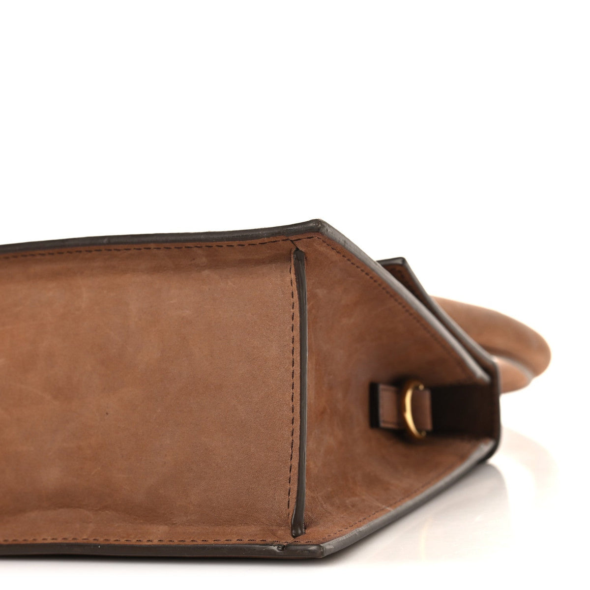 Suede Handbag - Brown