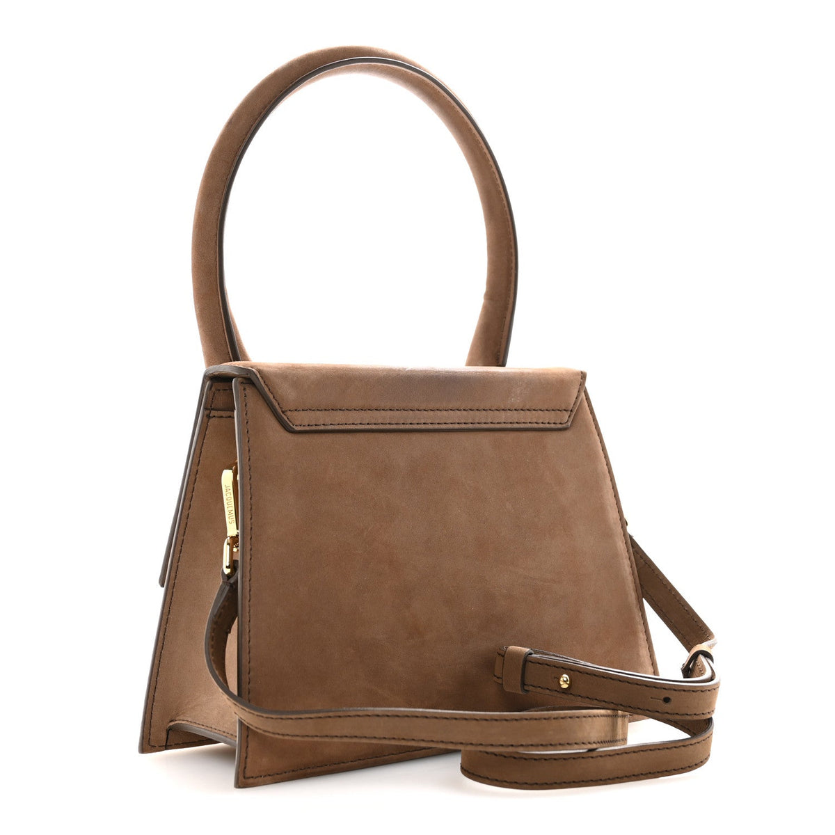 Suede Handbag - Brown