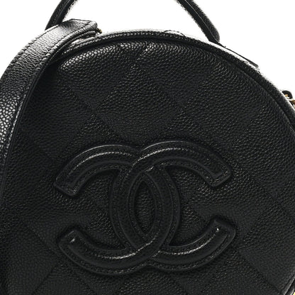 Small Quilted Caviar Handbag - Black