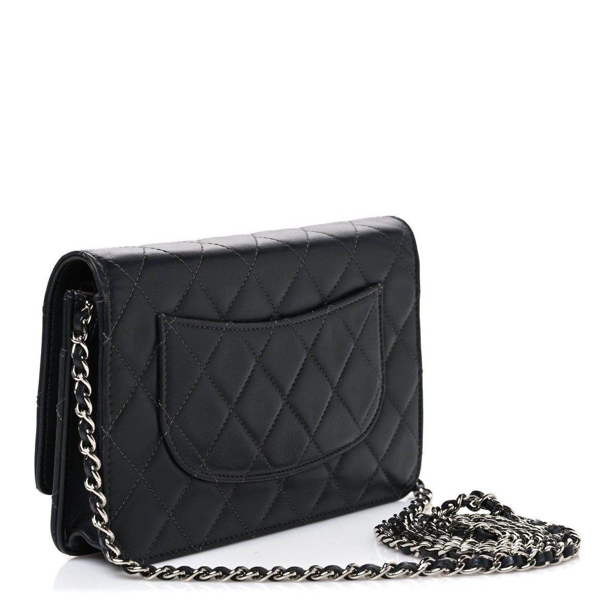 Quilted Lambskin Wallet Bag - Black