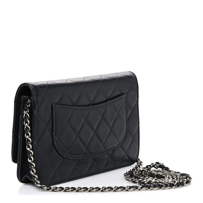 Quilted Lambskin Wallet Bag - Black
