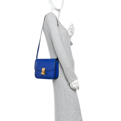 Medium Calfskin Flap Shoulder Bag - Blue