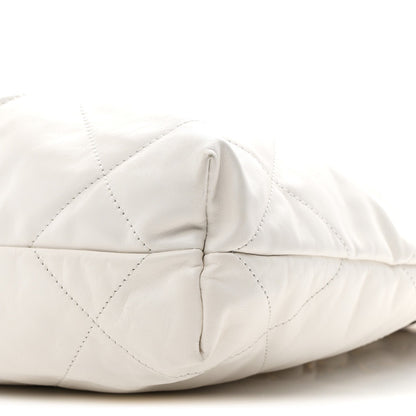 Small Quilted Calfskin Handbag - White