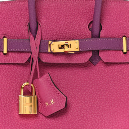 Togo Horseshoe Birkin 25 Rose Pourpre Ca Handbag