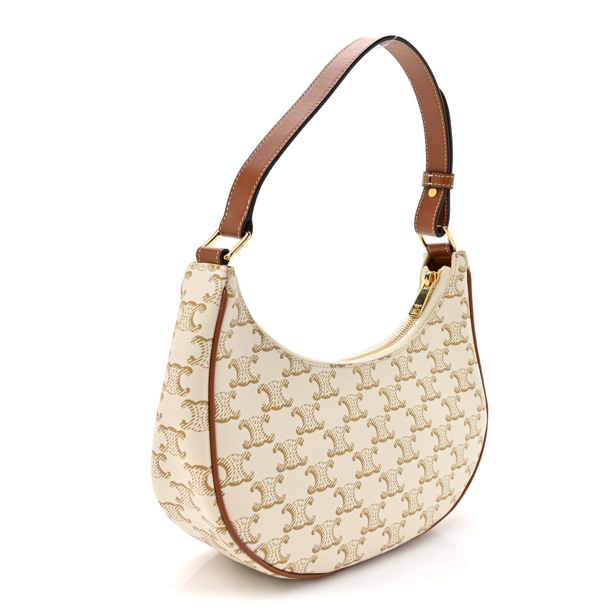 Calfskin Canvas Shoulder Bag - White